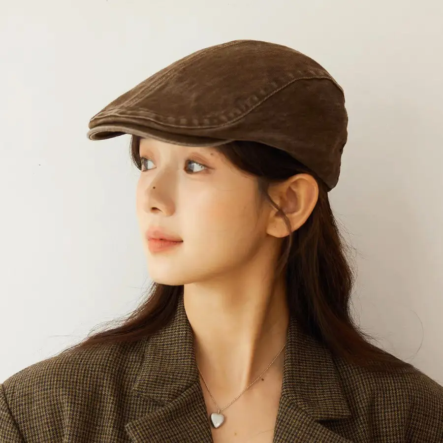 Washed Denim Forward Hat for Women Men Retro Street Style - Image 8