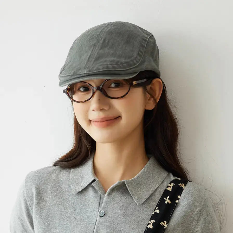 Washed Denim Forward Hat for Women Men Retro Street Style - Image 9