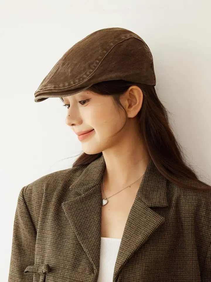 Washed Denim Forward Hat for Women Men Retro Street Style — feature 1