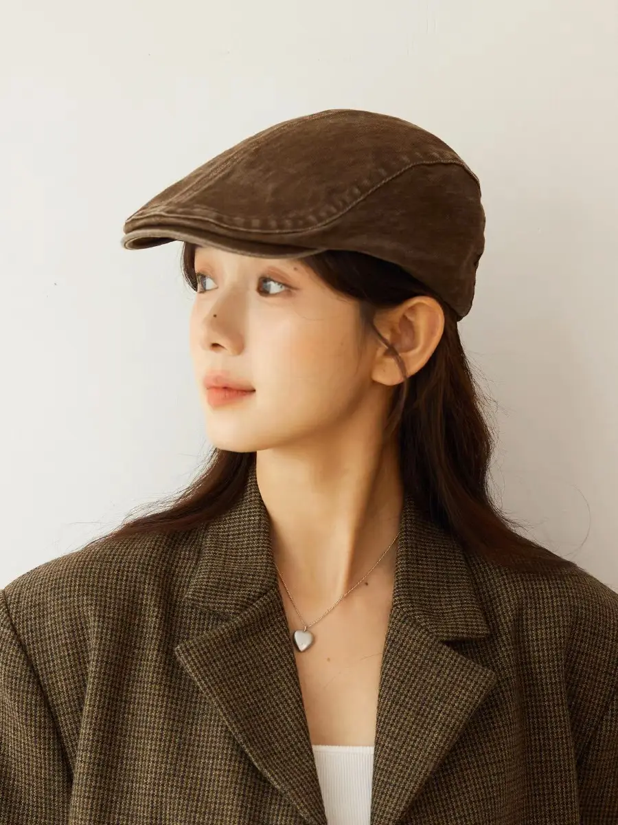 Washed Denim Forward Hat for Women Men Retro Street Style — feature 2