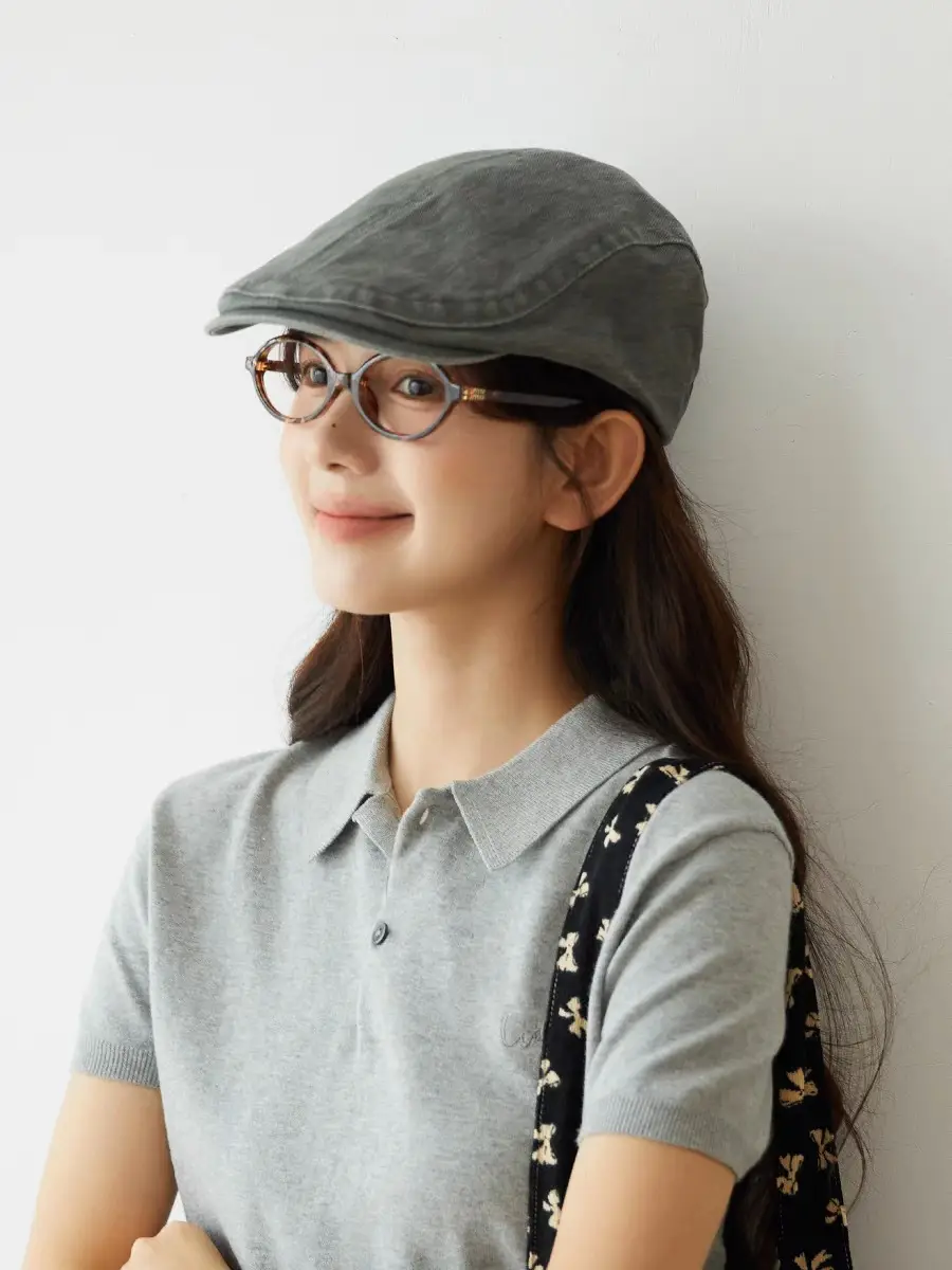 Washed Denim Forward Hat for Women Men Retro Street Style — feature 3
