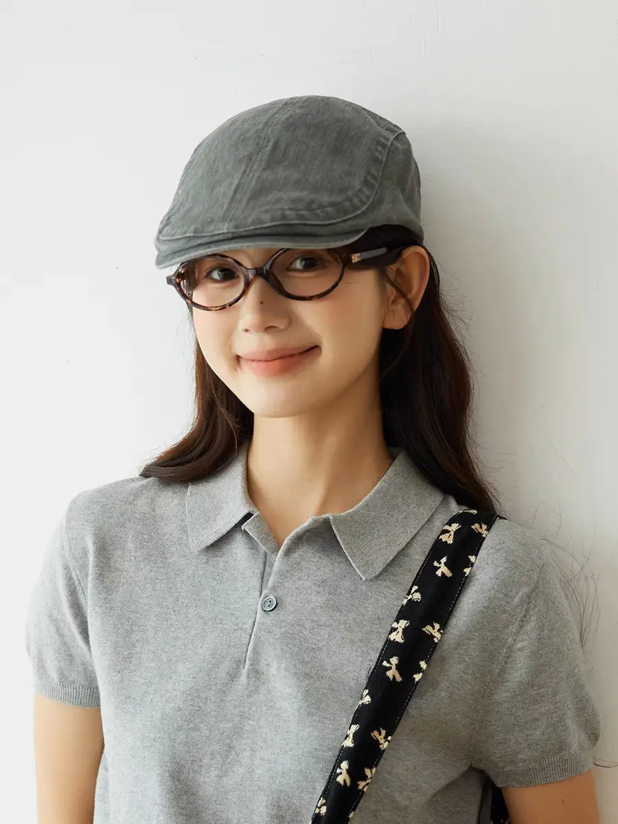 Washed Denim Forward Hat for Women Men Retro Street Style — feature 4