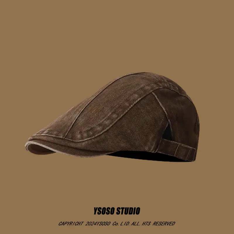 Washed Denim Forward Hat for Women Men Retro Street Style - Image 3