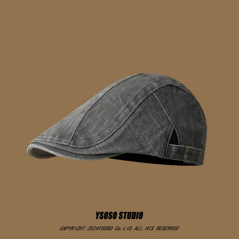 Washed Denim Forward Hat for Women Men Retro Street Style - Image 5