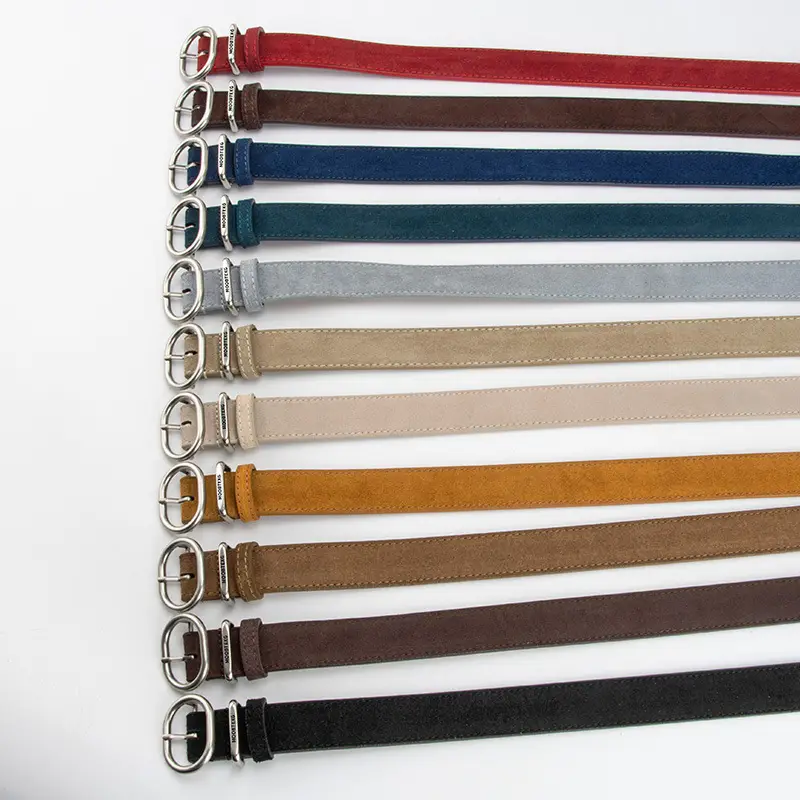 Black Matte Leather Belt with Silver Buckle for Women - Image 13