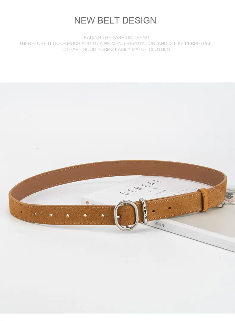 Black Matte Leather Belt with Silver Buckle for Women — feature 12