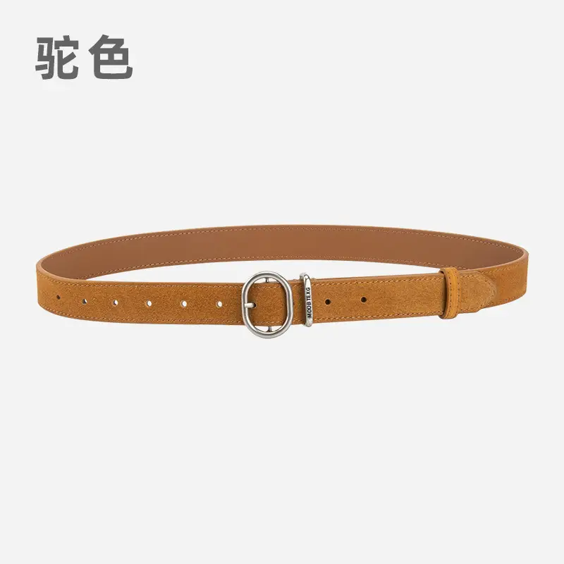 Black Matte Leather Belt with Silver Buckle for Women - Image 10