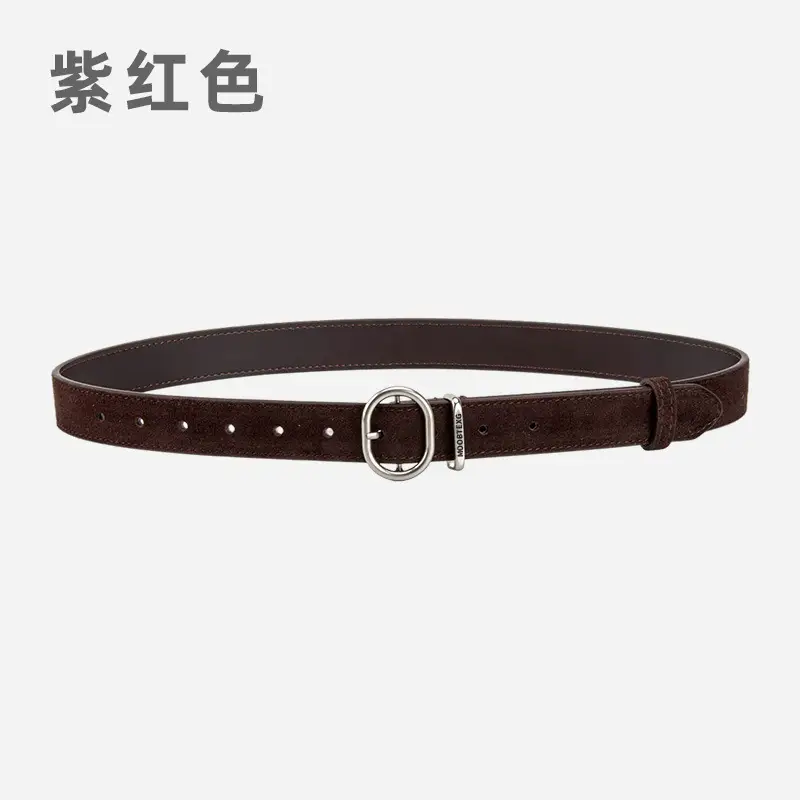 Black Matte Leather Belt with Silver Buckle for Women - Image 11