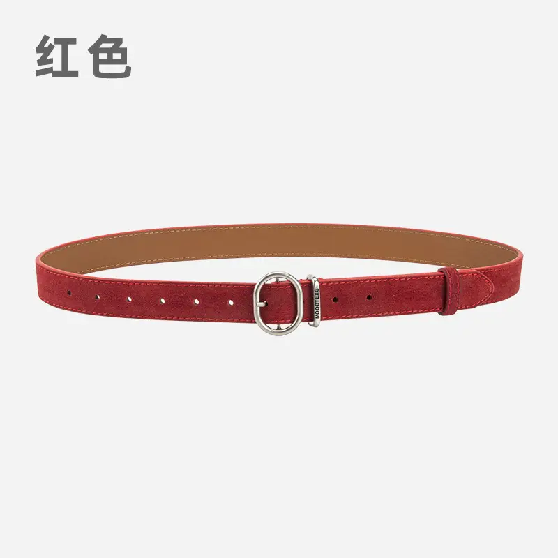 Black Matte Leather Belt with Silver Buckle for Women - Image 3
