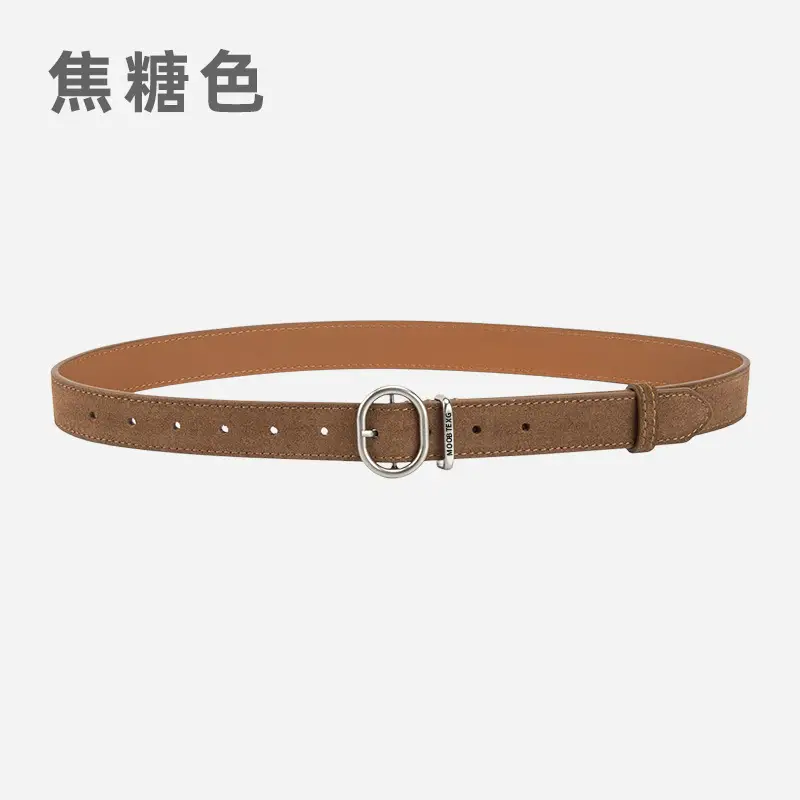 Black Matte Leather Belt with Silver Buckle for Women - Image 4
