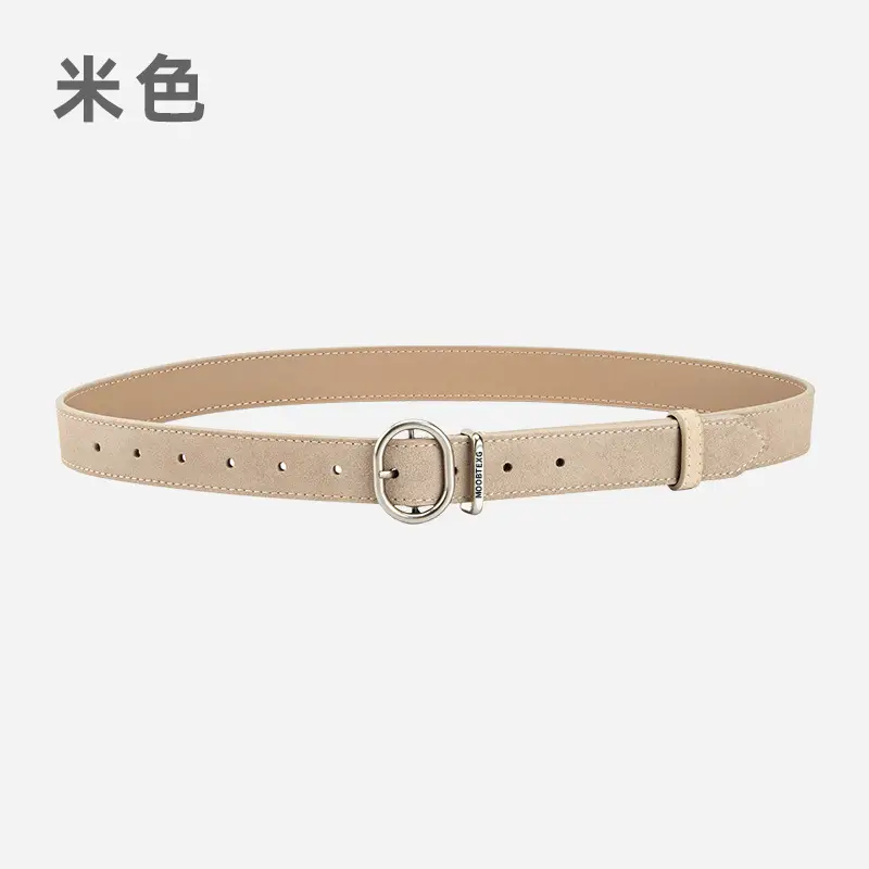 Black Matte Leather Belt with Silver Buckle for Women - Image 7