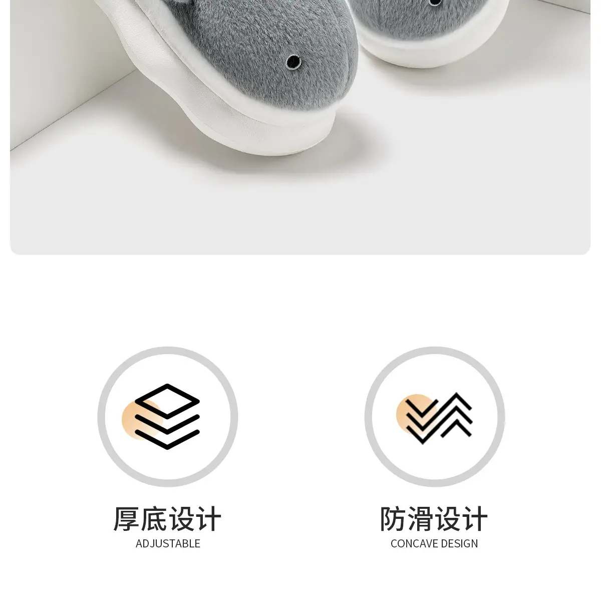 Women's Blue Whale Fleece Slippers Winter Warm Indoor — feature 2