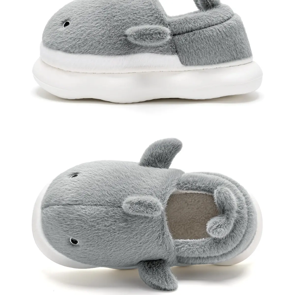 Women's Blue Whale Fleece Slippers Winter Warm Indoor — feature 21