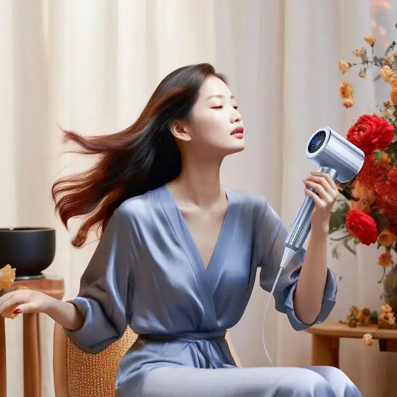Cross-Border Hair Dryer with Strong Wind & Blue Light - Image 5