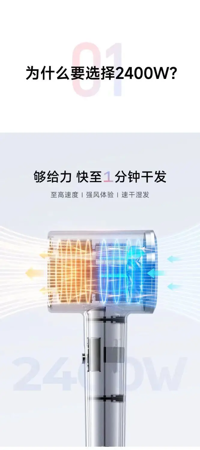 Cross-Border Hair Dryer with Strong Wind & Blue Light — feature 5