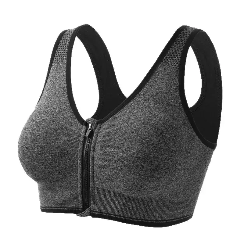 Wire-Free Front Zipper Yoga Sports Bra Multi Color - Image 13