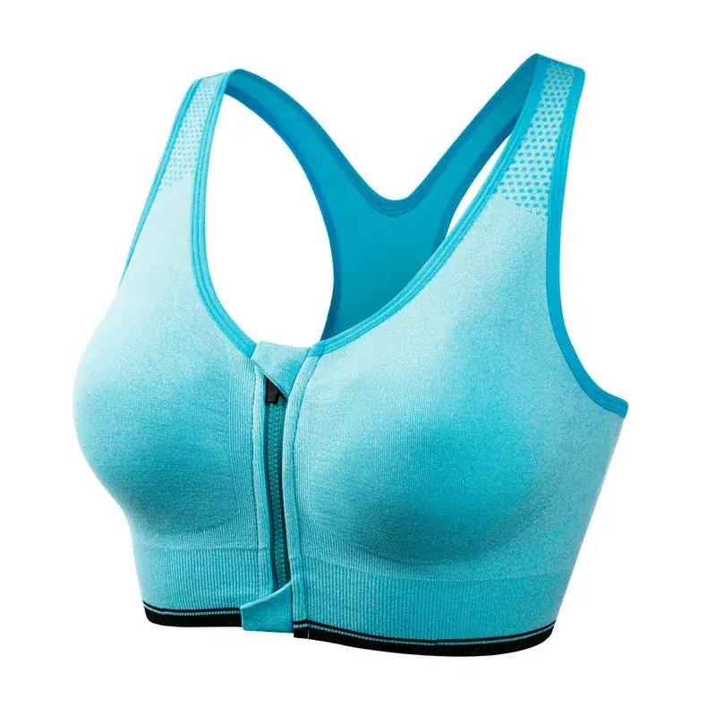Wire-Free Front Zipper Yoga Sports Bra Multi Color - Image 3