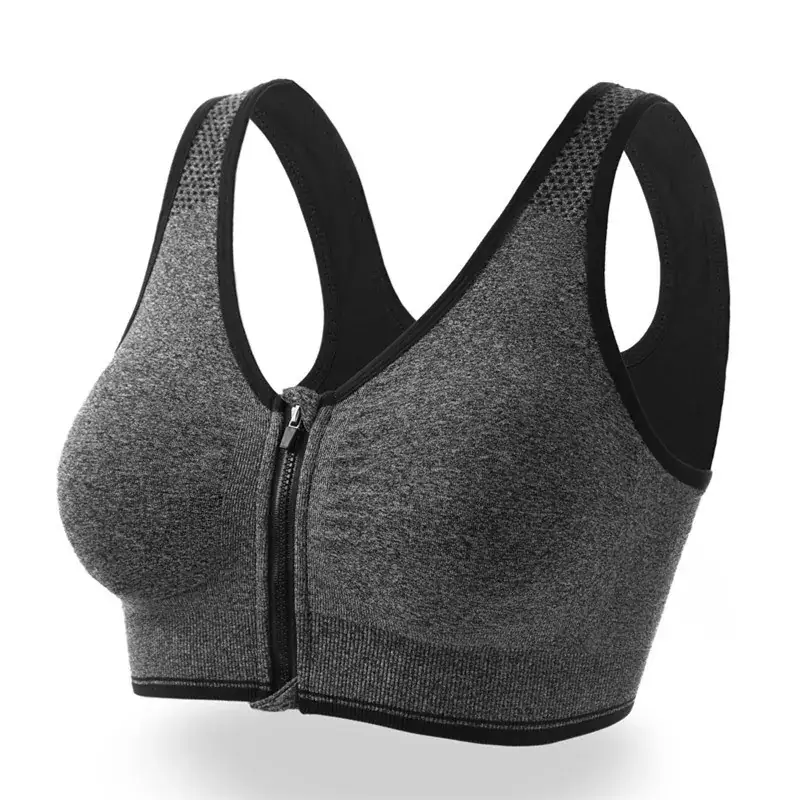 Wire-Free Front Zipper Yoga Sports Bra Multi Color - Image 7