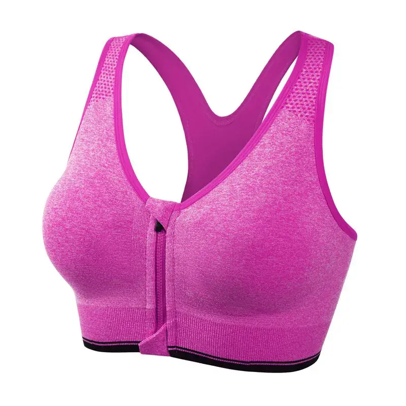 Wire-Free Front Zipper Yoga Sports Bra Multi Color - Image 8