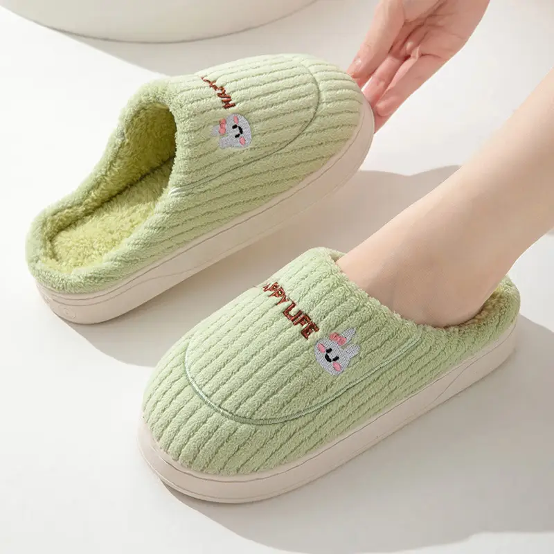 New Style Cotton Slippers Men's Autumn and Winter Bag Heel Home Indoor Household Thick-soled Warm Home Non-slip Mao Mao Cotton Shoes Women - Image 4