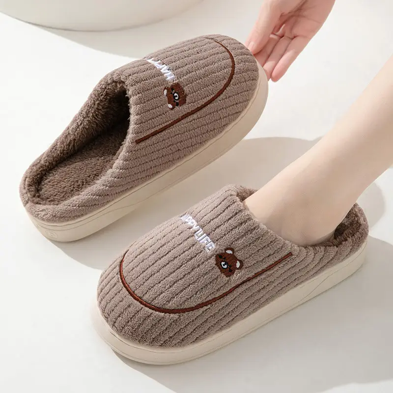 New Style Cotton Slippers Men's Autumn and Winter Bag Heel Home Indoor Household Thick-soled Warm Home Non-slip Mao Mao Cotton Shoes Women - Image 6