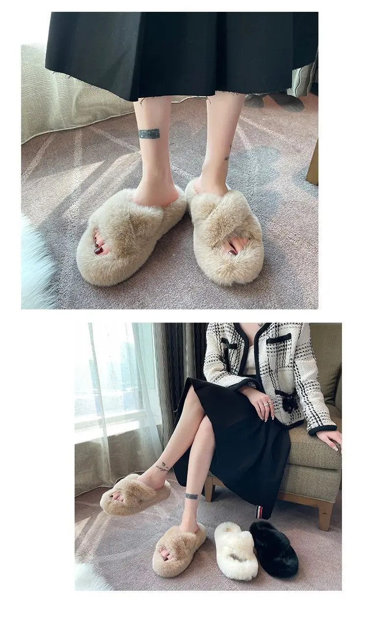 Mao Mao Women's Slippers Wear 2024 New Korean-style Ins Fashionable Shoes Autumn and Winter 2024 Thick-soled Cotton Slippers Four Seasons — feature 11