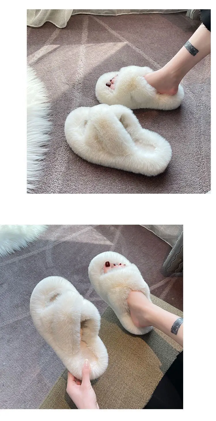 Mao Mao Women's Slippers Wear 2024 New Korean-style Ins Fashionable Shoes Autumn and Winter 2024 Thick-soled Cotton Slippers Four Seasons — feature 12