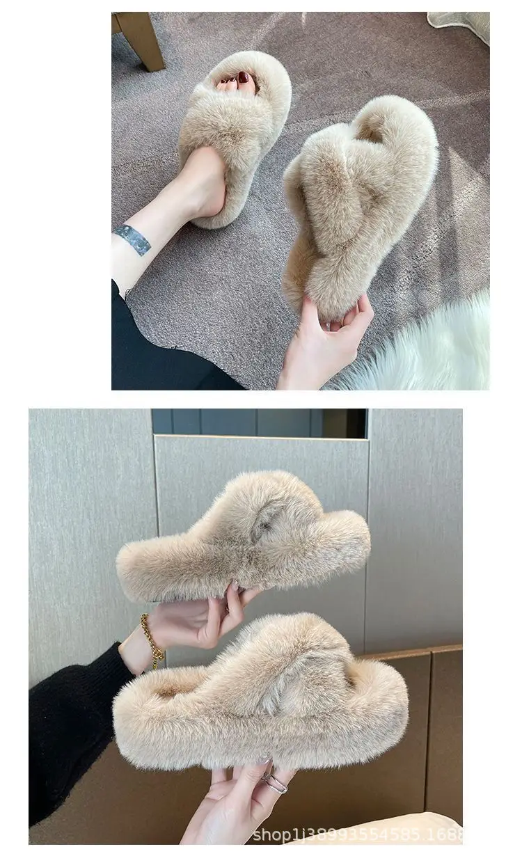 Mao Mao Women's Slippers Wear 2024 New Korean-style Ins Fashionable Shoes Autumn and Winter 2024 Thick-soled Cotton Slippers Four Seasons — feature 9