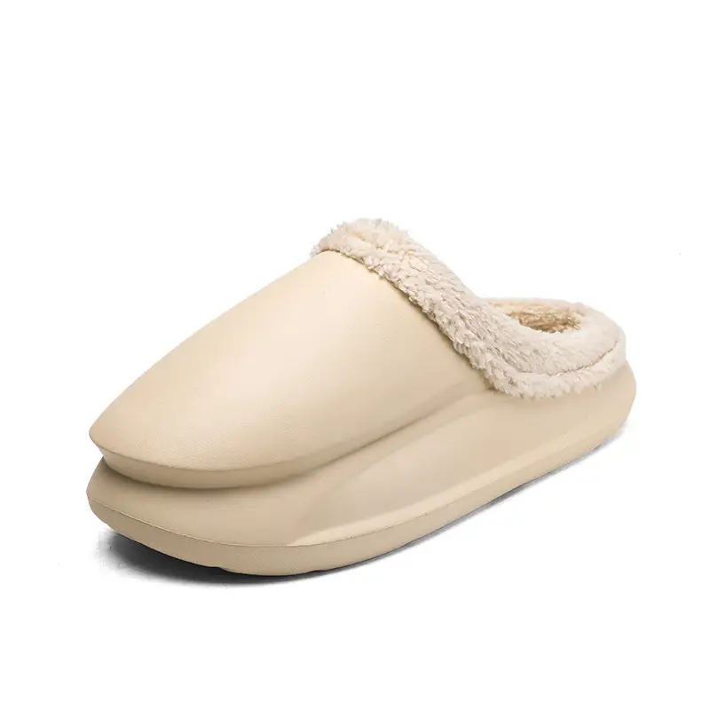 Cotton Slippers Men's Winter fleece-lined Warm Waterproof Couple's Cotton Shoes Home Wearing Outer Loafers Cross Border - Image 7