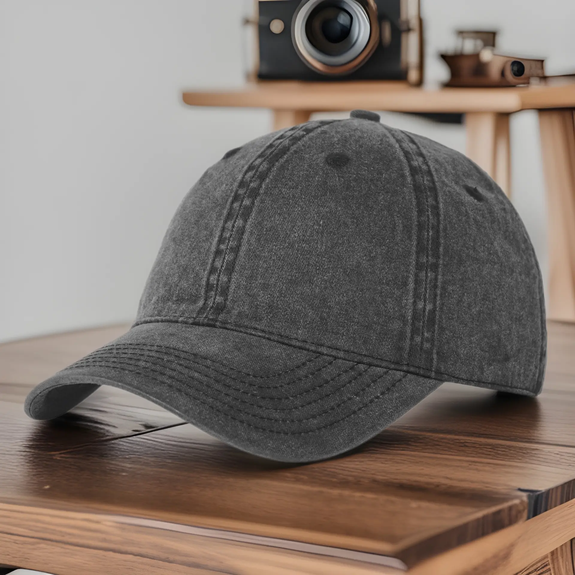 Custom Retro Cotton Baseball Cap Brown Logo - Image 17