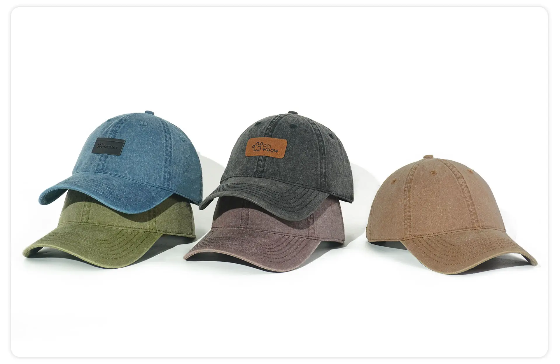 Custom Retro Cotton Baseball Cap Brown Logo — feature 23