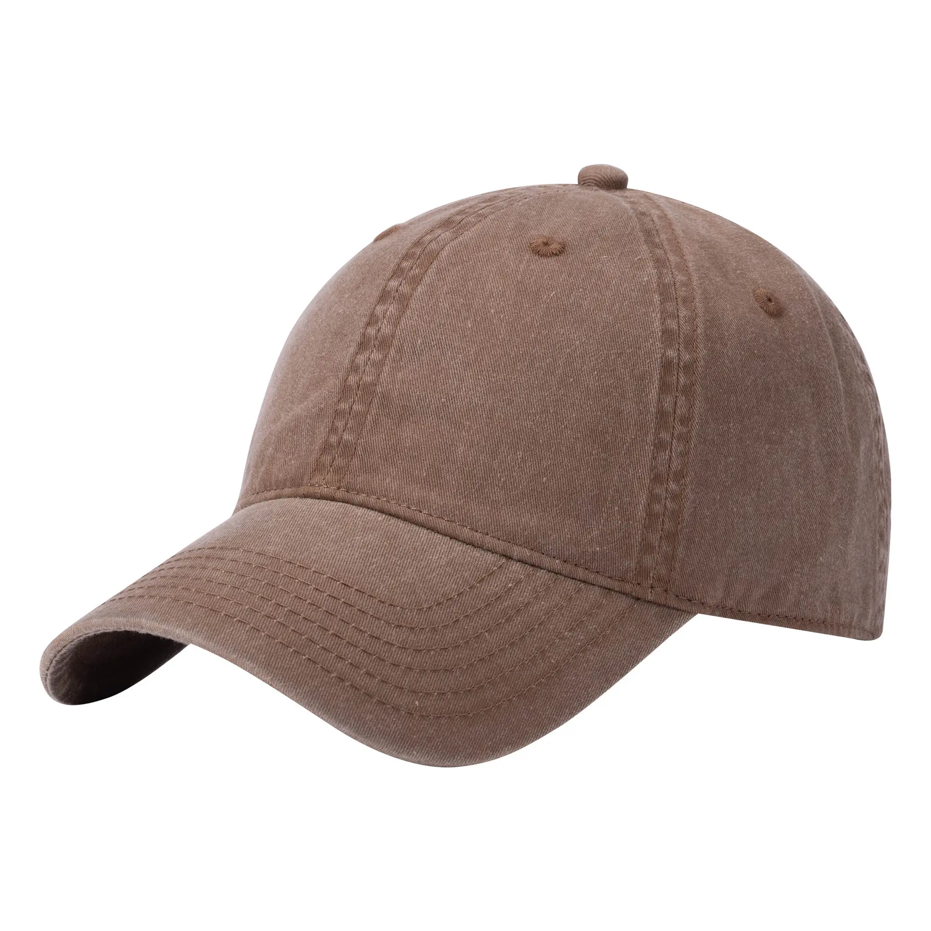 Custom Retro Cotton Baseball Cap Brown Logo - Image 3