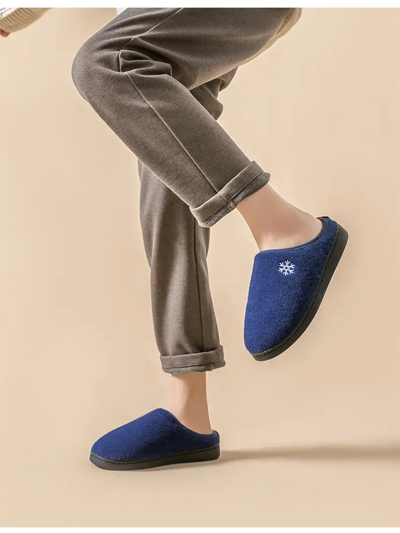 Cotton Slippers Women's Winter 2024 New Indoor Home Non-slip Thick Bottom Warm Couple Cross-border Cotton Slippers Men's Winter — feature 9