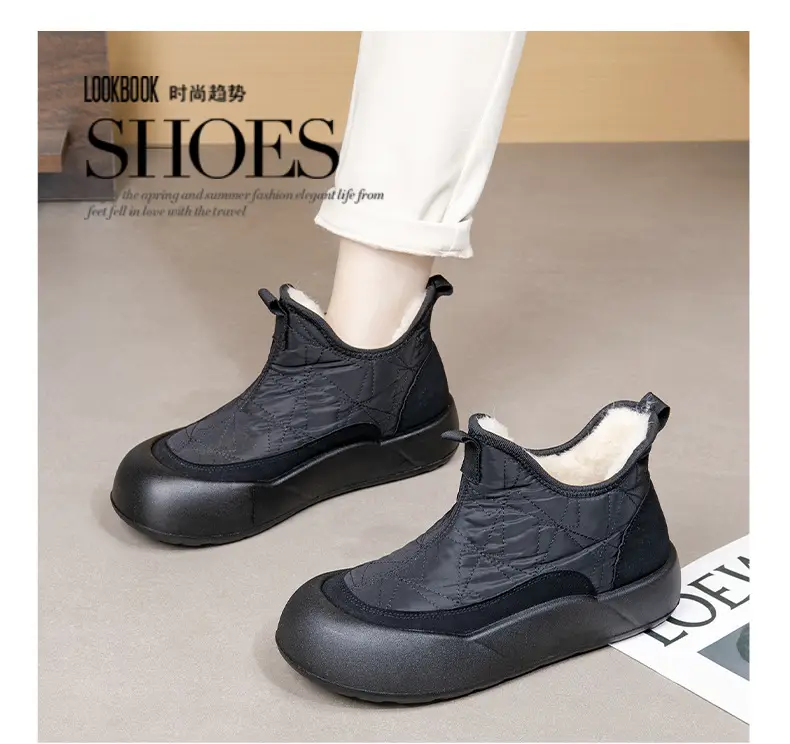 2025 New Winter Old Beijing Women's Cotton Shoes Sheep Wool Fleece-Lined Warm Mother's Shoes Thick-Soled Slip-On Snow Boots — feature 13