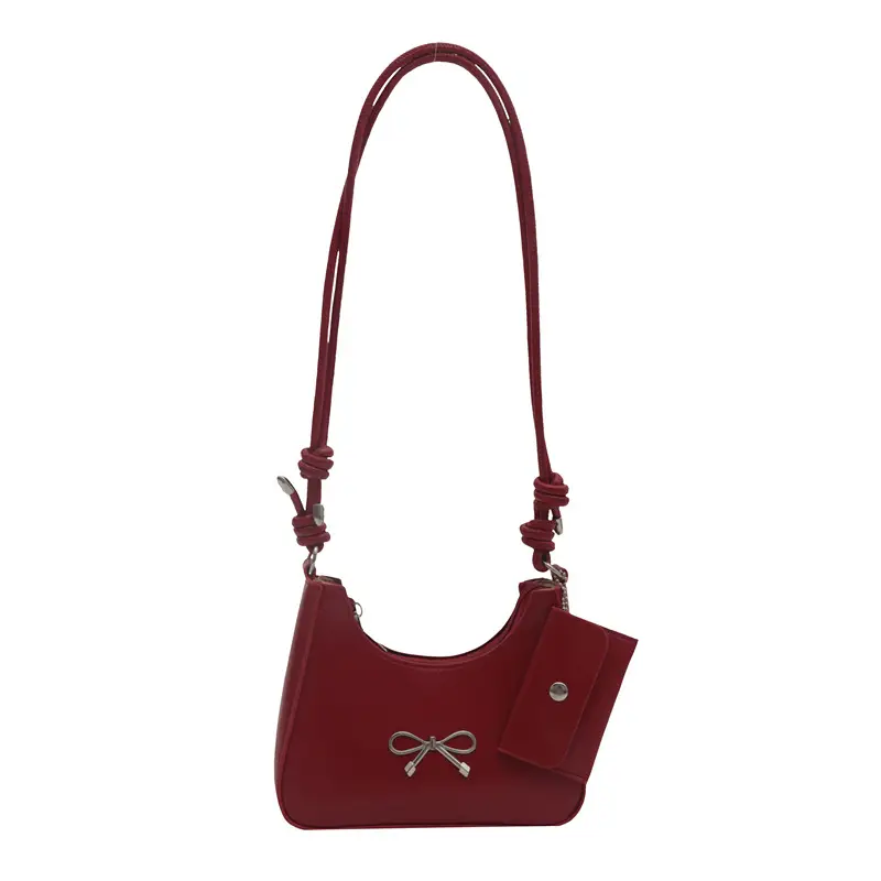 Black Bow Patent Leather Shoulder Bag for Women - Image 8