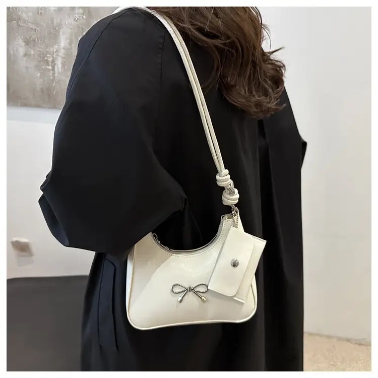 Black Bow Patent Leather Shoulder Bag for Women — feature 14