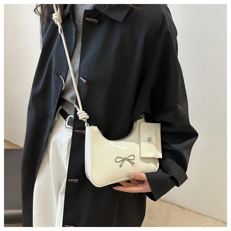 Black Bow Patent Leather Shoulder Bag for Women — feature 15