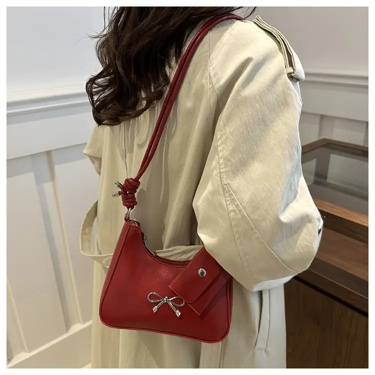 Black Bow Patent Leather Shoulder Bag for Women — feature 17