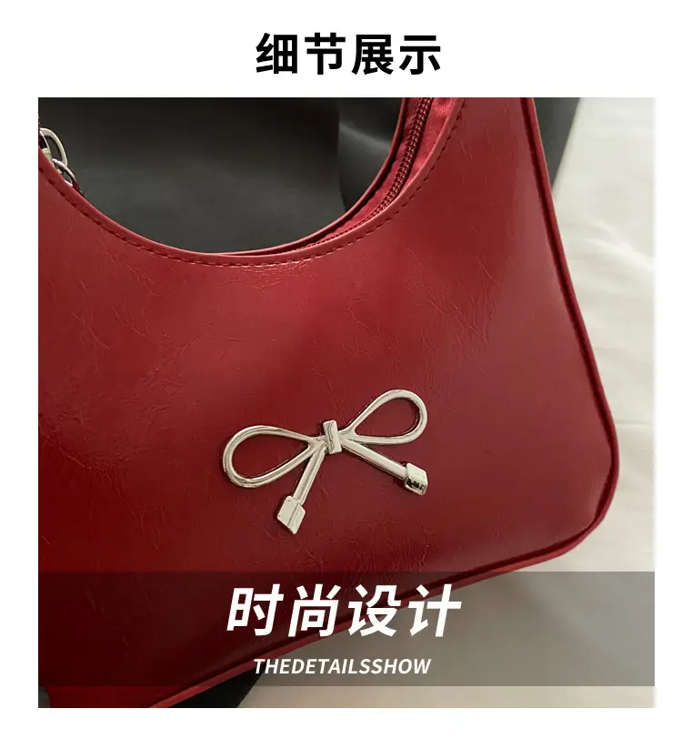 Black Bow Patent Leather Shoulder Bag for Women — feature 4