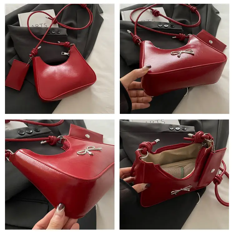 Black Bow Patent Leather Shoulder Bag for Women — feature 9