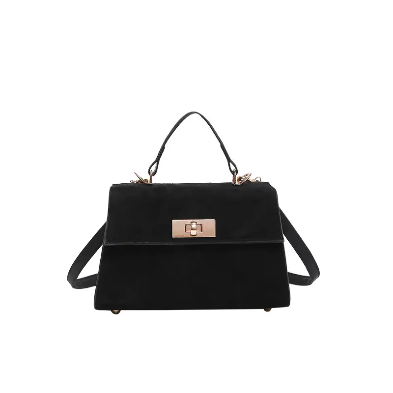 Black Velvet Crossbody Bag for Women 2024 Winter