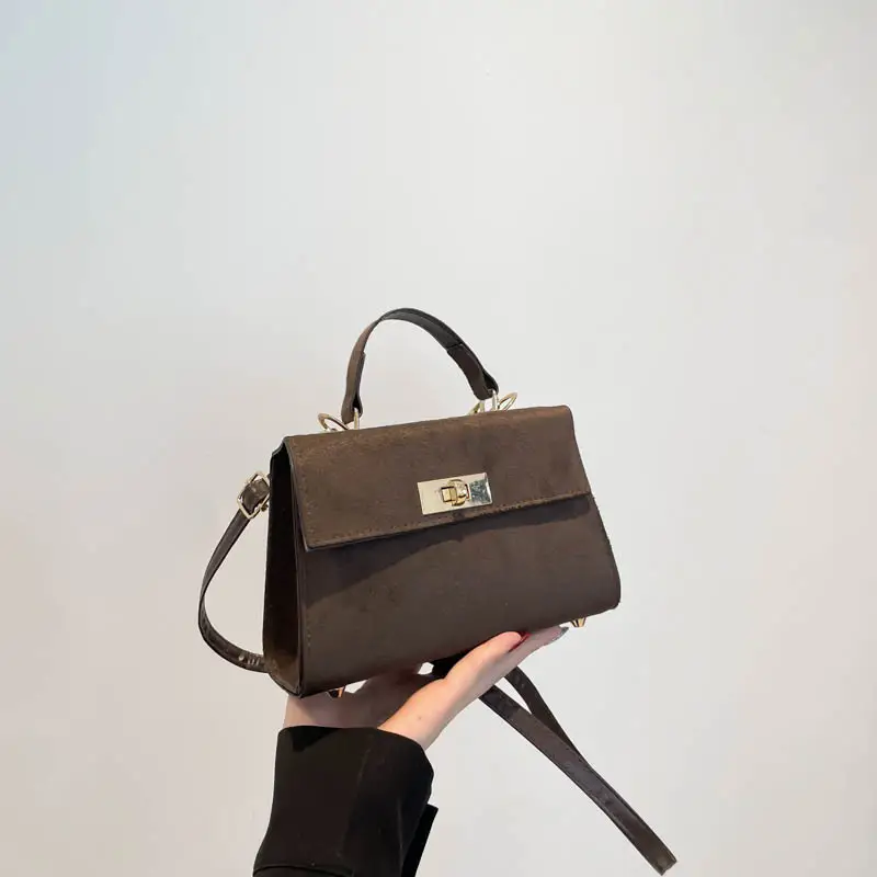 Black Velvet Crossbody Bag for Women 2024 Winter