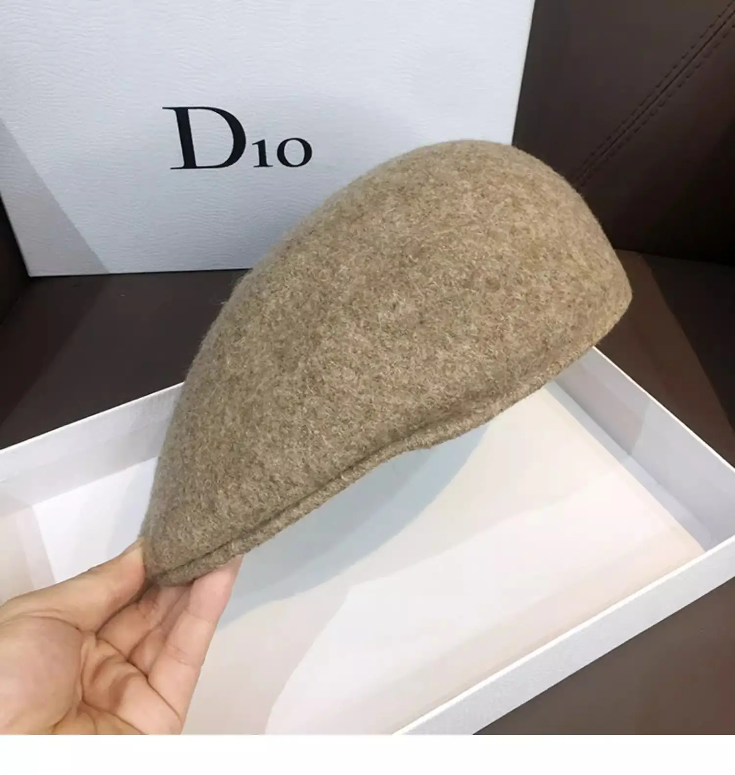 Women Woolen Beret Hat Black Brown Winter Warm Cap — feature 18