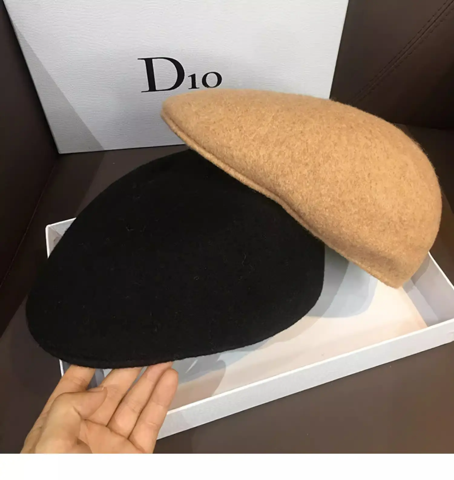 Women Woolen Beret Hat Black Brown Winter Warm Cap — feature 6