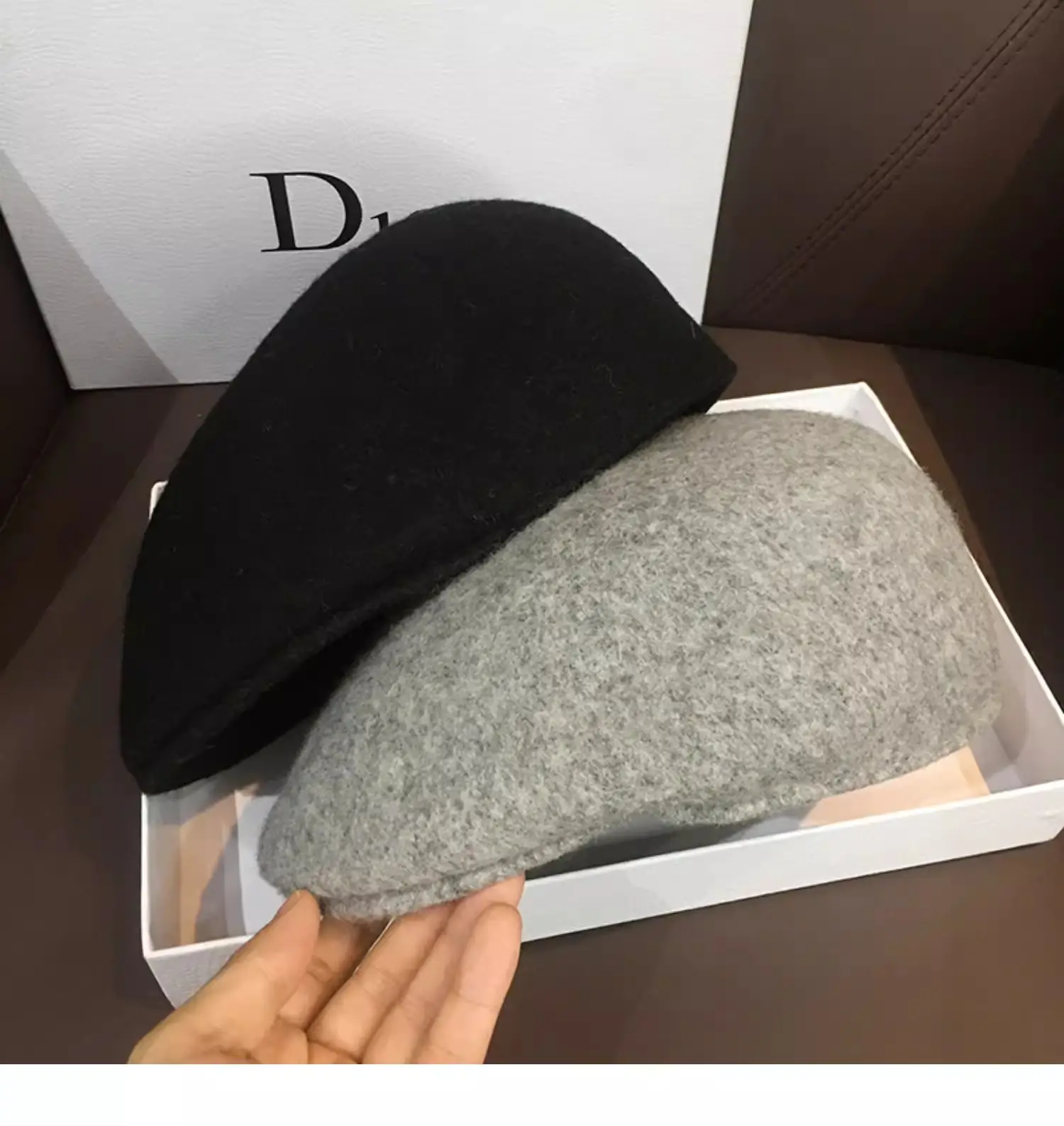 Women Woolen Beret Hat Black Brown Winter Warm Cap — feature 8