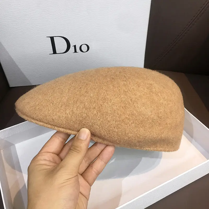 Women Woolen Beret Hat Black Brown Winter Warm Cap