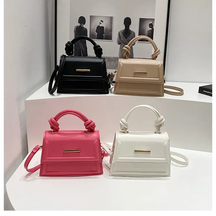 Women's Small Square Beige Shoulder Crossbody Bag - Image 5