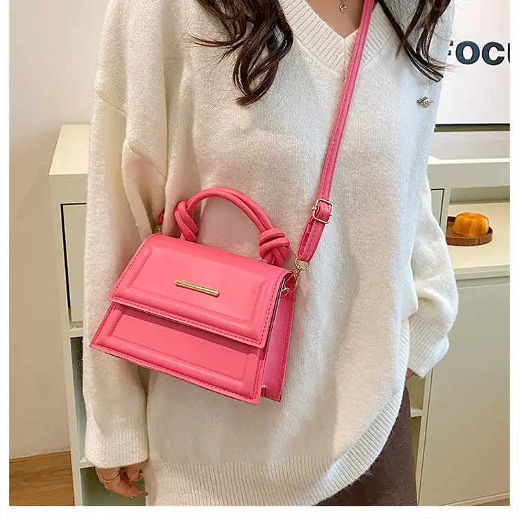 Women's Small Square Beige Shoulder Crossbody Bag - Image 6