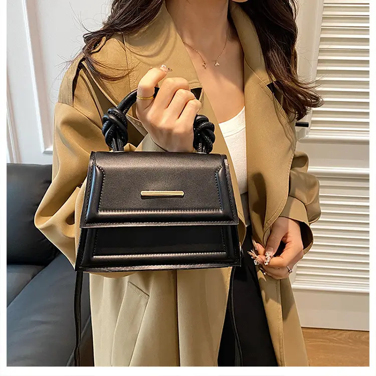 Women's Small Square Beige Shoulder Crossbody Bag - Image 7