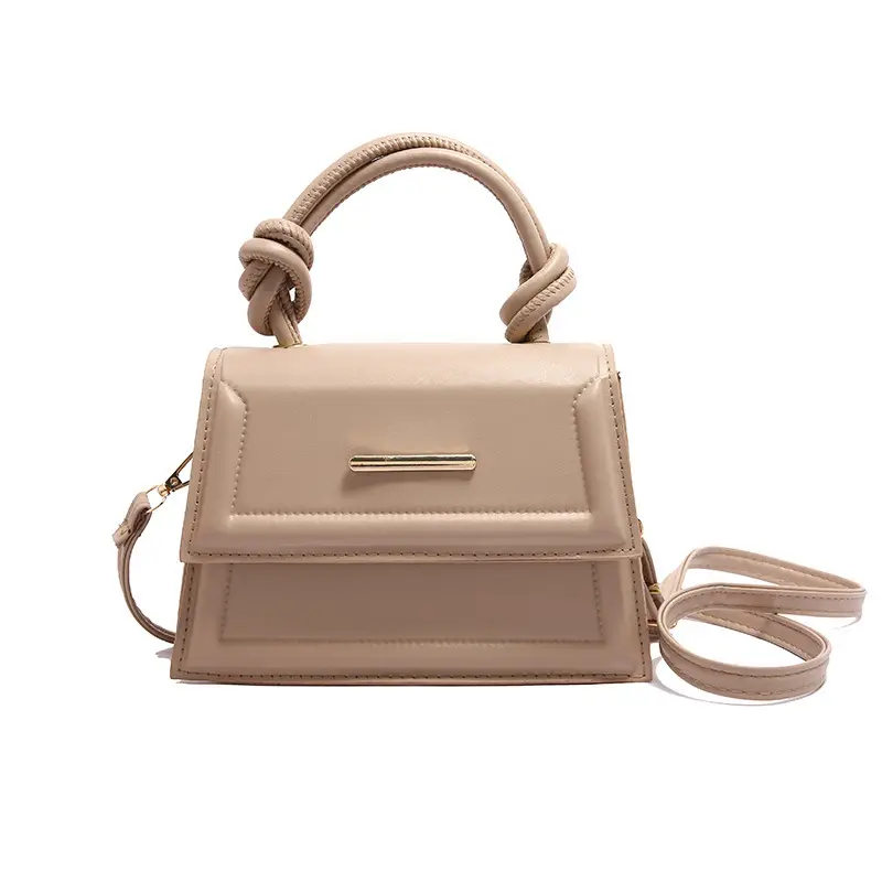 Women's Small Square Beige Shoulder Crossbody Bag - Image 8